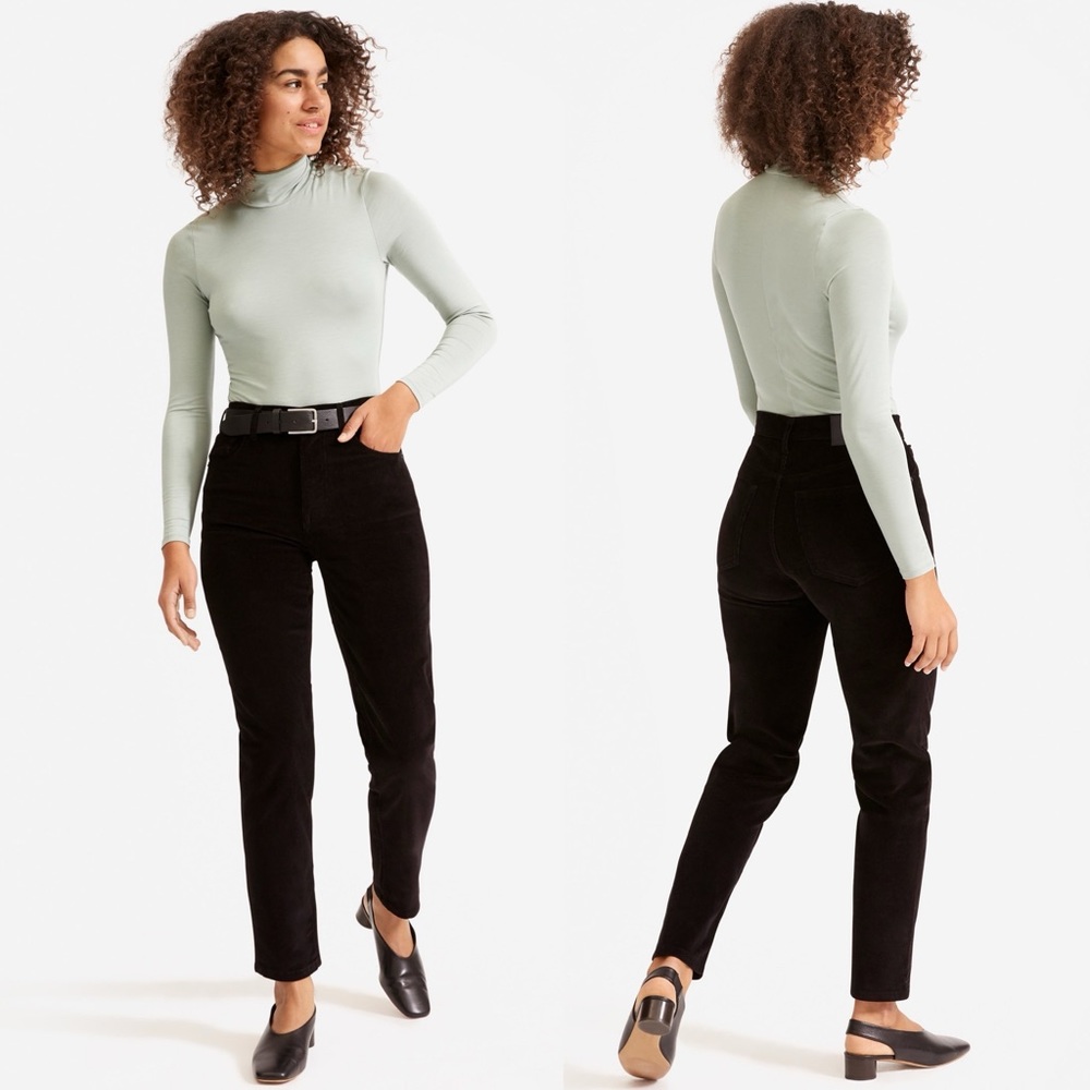Everlane Baby Cord Cheeky Crop 25‎ Black Corduroy Straight